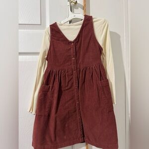 Old Navy Rust Corduroy Dress with Ivory Top